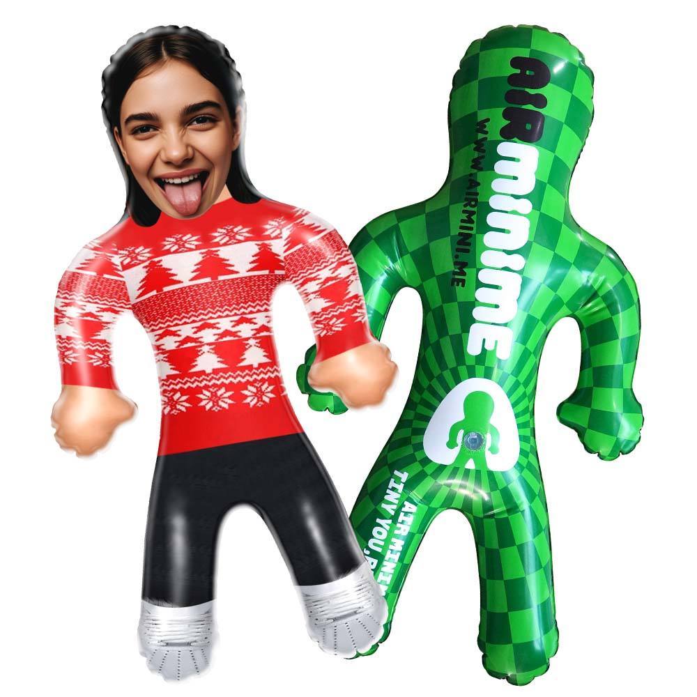 Personalized Blow Up Doll Red Christmas Jumper Air Minime Doll Funny Inflatable Doll Christmas Gift - photomoonlampau