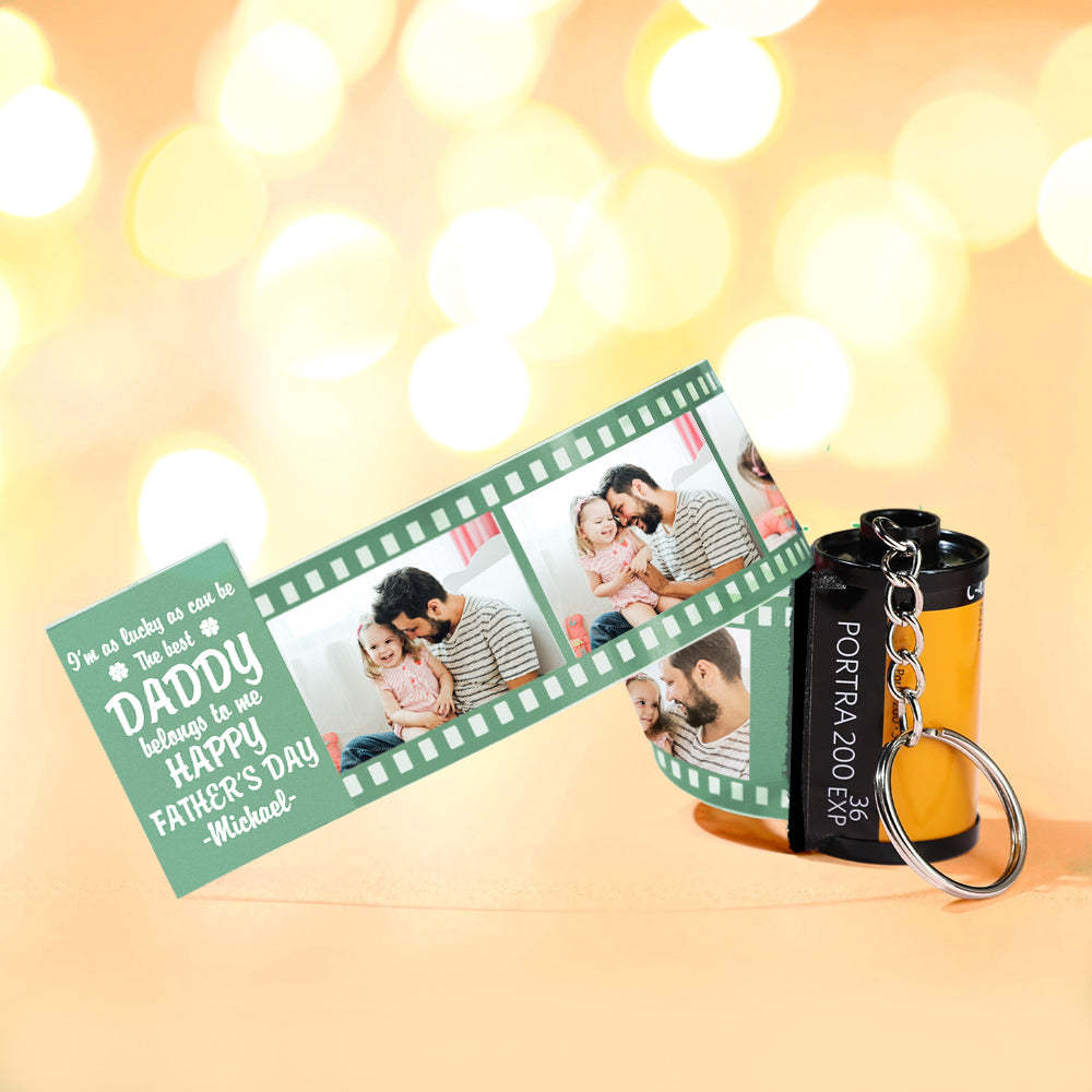 Personalized Photo Camera Keychain Thoughtful Film Roll Keychain Gift For Dad - photomoonlampau