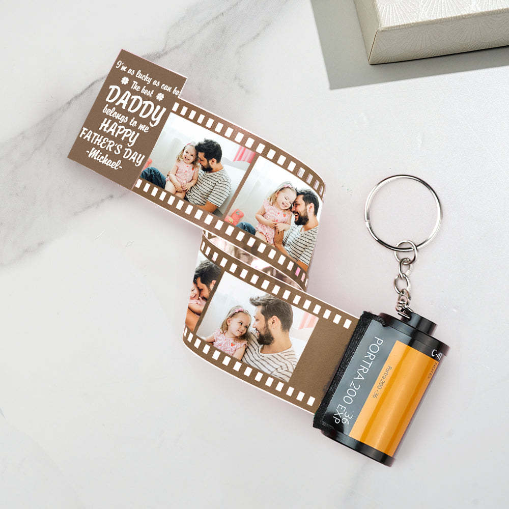 Personalized Photo Camera Keychain Thoughtful Film Roll Keychain Gift For Dad - photomoonlampau