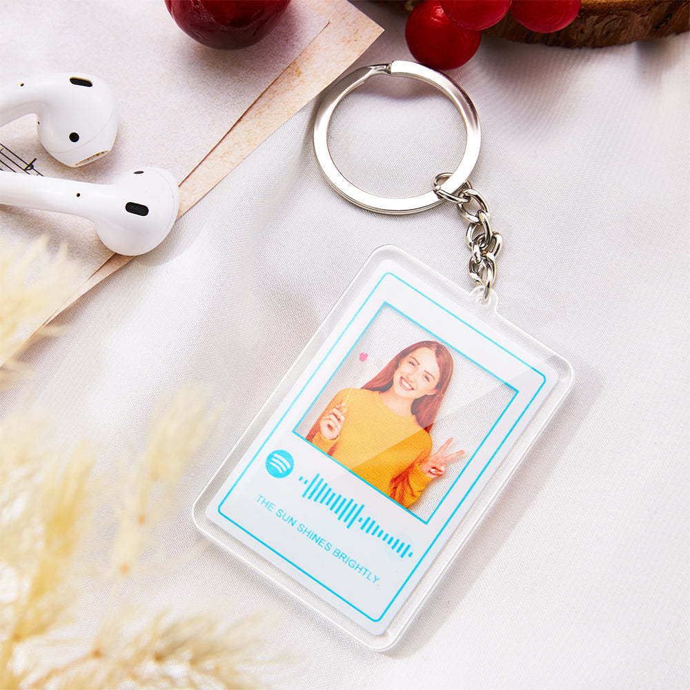 Scannable Custom Photo Spotify Code Keychain Acrylic Music Plaque Romantic Gifts - photomoonlampau