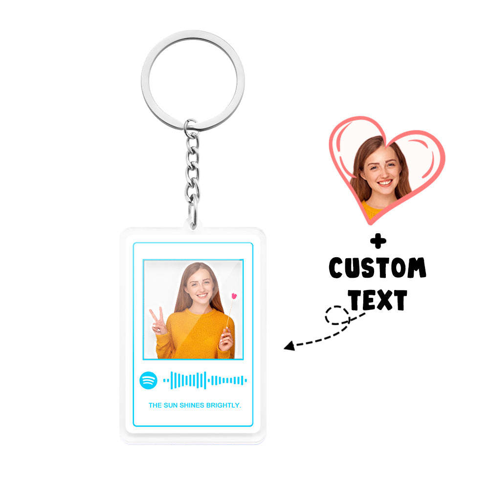 Scannable Custom Photo Spotify Code Keychain Acrylic Music Plaque Romantic Gifts - photomoonlampau