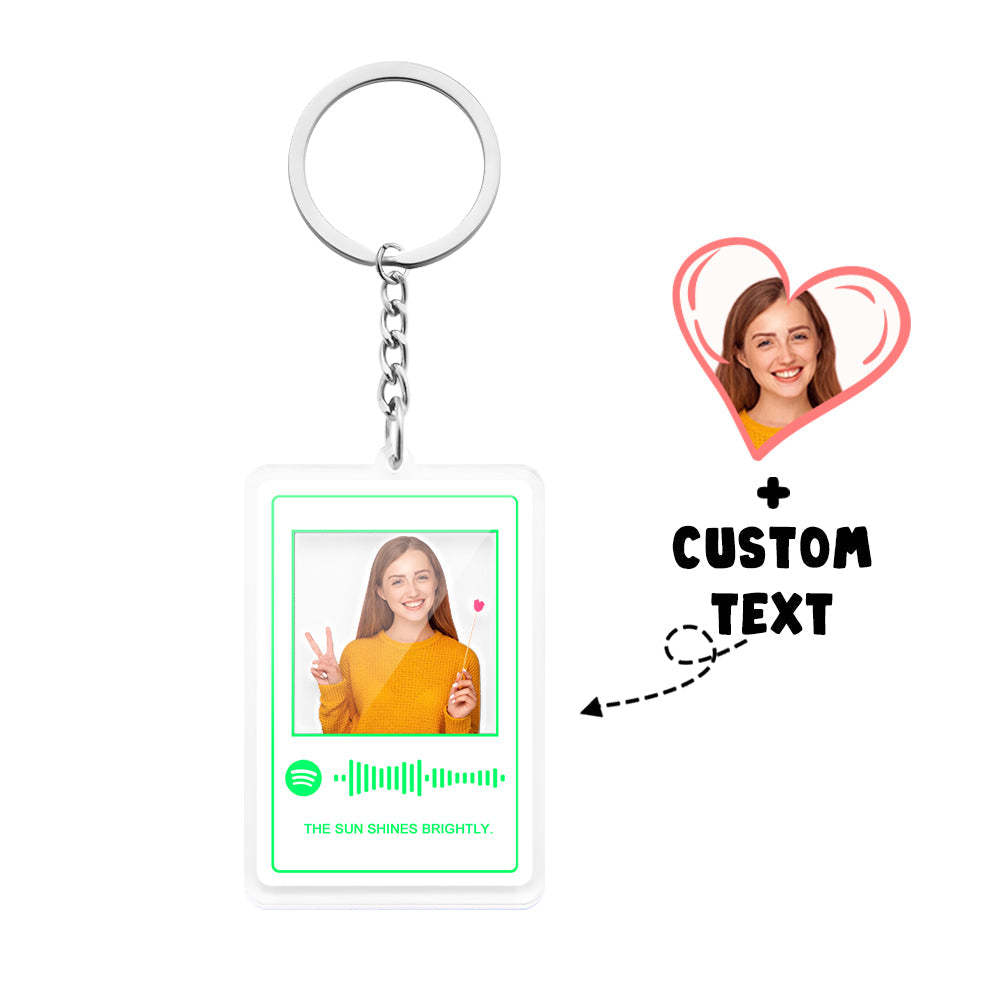 Scannable Custom Photo Spotify Code Keychain Acrylic Music Plaque Romantic Gifts - photomoonlampau