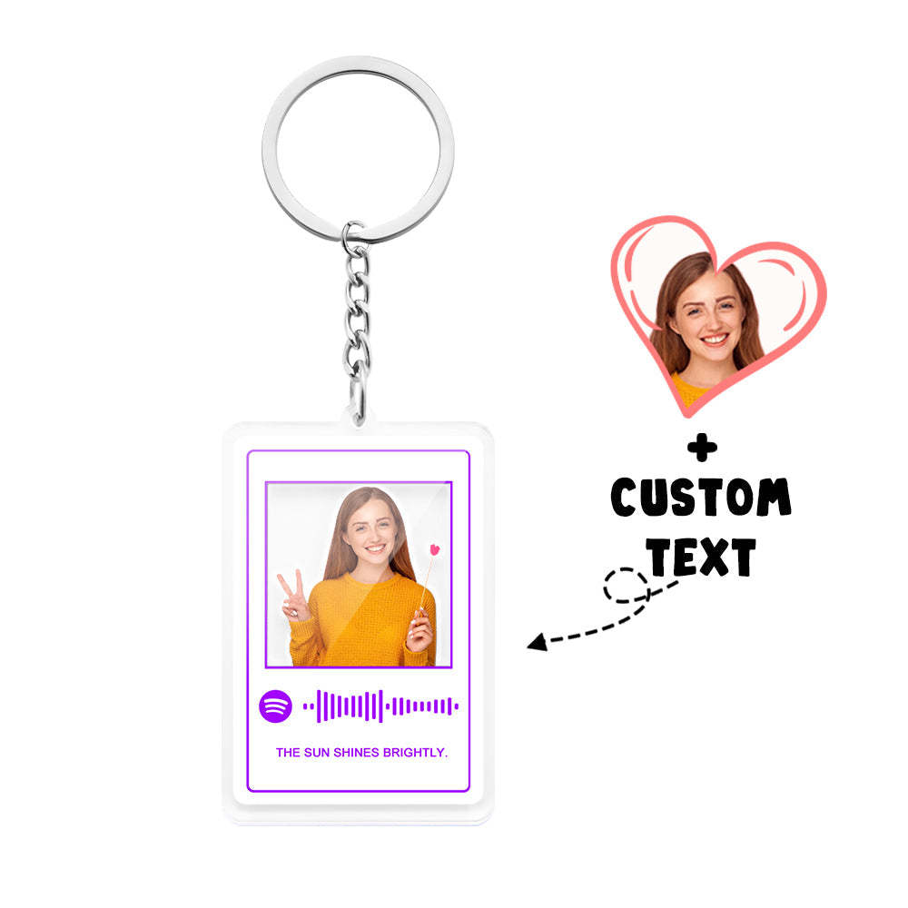 Scannable Custom Photo Spotify Code Keychain Acrylic Music Plaque Romantic Gifts - photomoonlampau