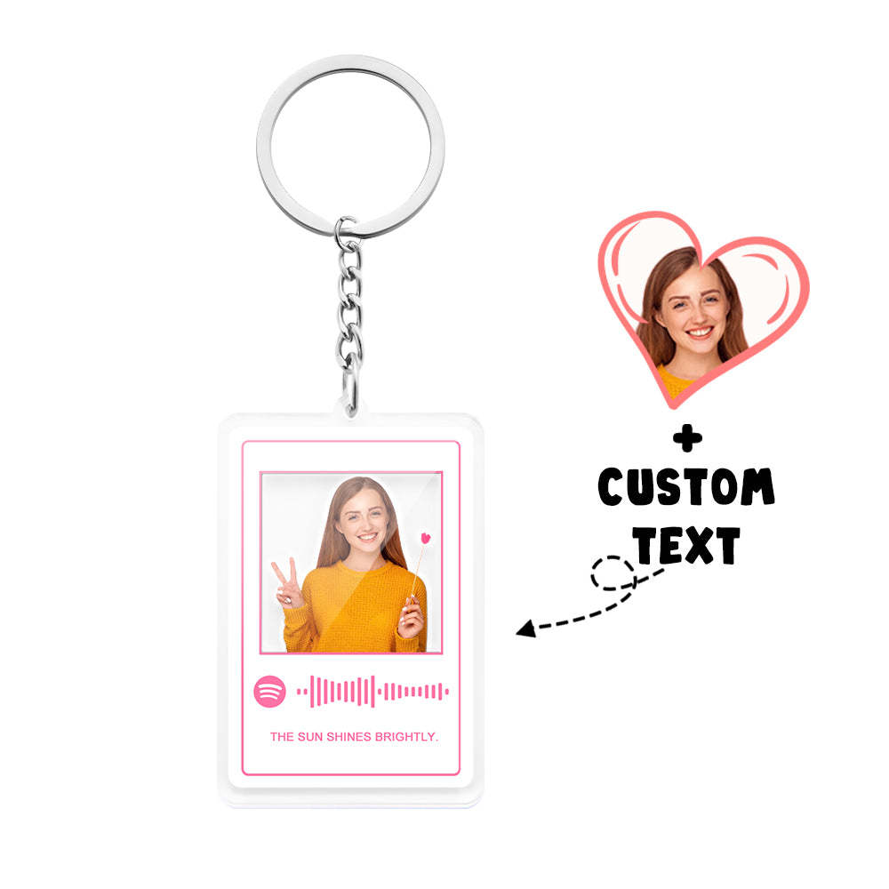 Scannable Custom Photo Spotify Code Keychain Acrylic Music Plaque Romantic Gifts - photomoonlampau