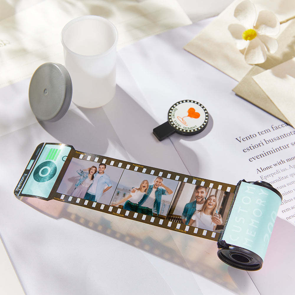 15 Pics Custom Film Roll Keychain Personalized Multiphoto Camera Keychain for Couples - photomoonlampau