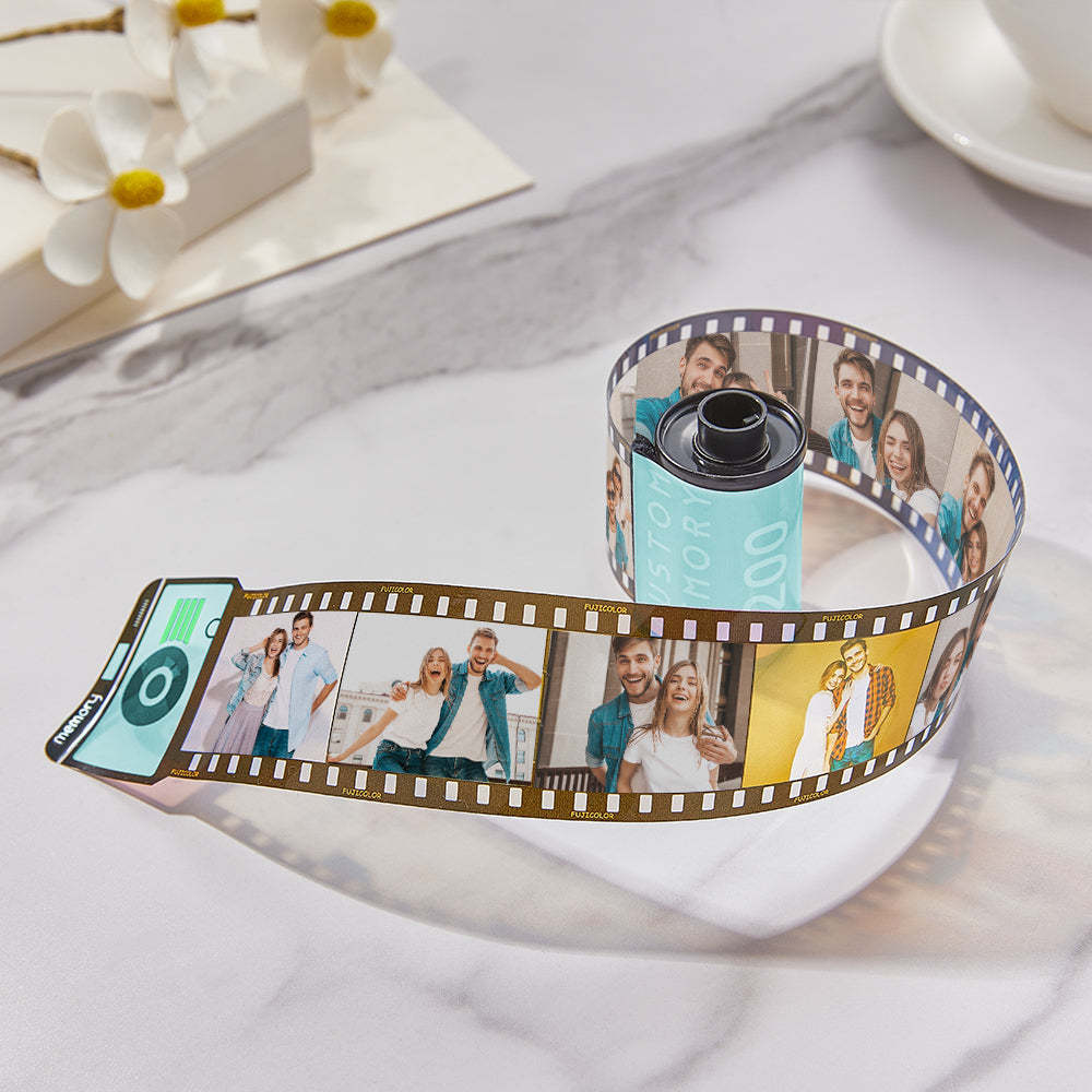 15 Pics Custom Film Roll Keychain Personalized Multiphoto Camera Keychain for Couples - photomoonlampau