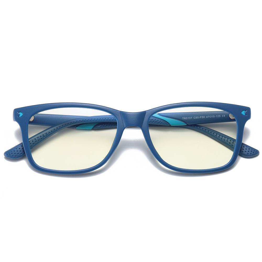 Wise - (Age 7-12)Children Blue Light Blocking Computer Reading Gaming Glasses - Sand Blue - photomoonlampau