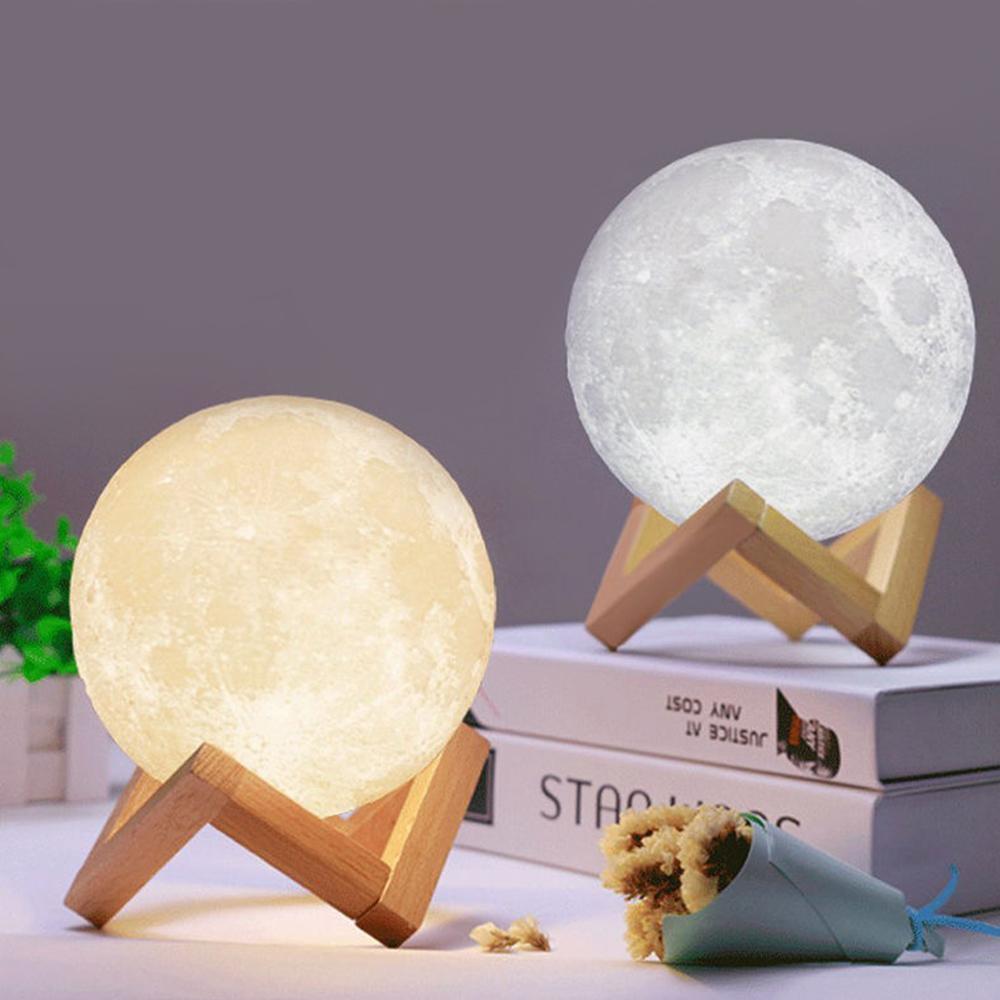 3D Printing Moon Lamp Rechargeable Touch/Tap - photomoonlampau