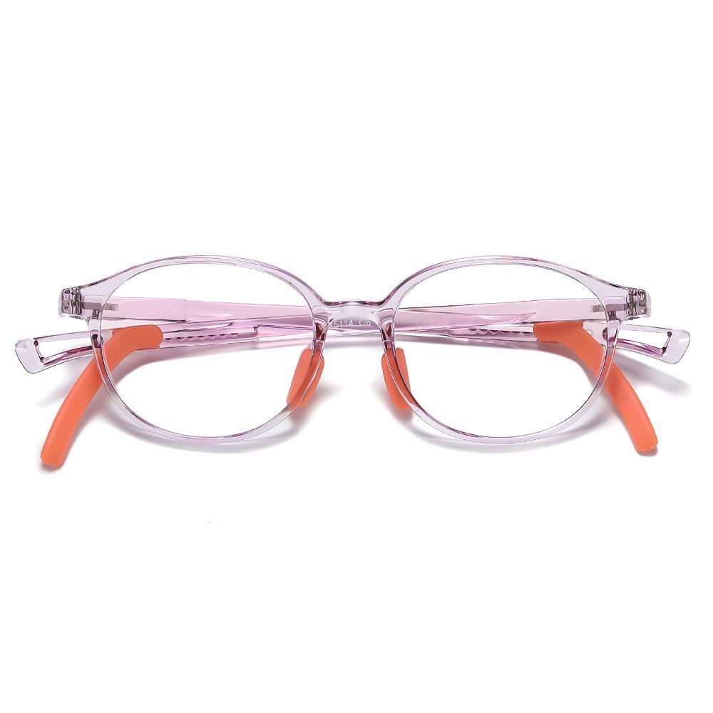 Lively - (Age 5-13)Children Non-slip Blue Light Blocking Glasses-Transparent Light Purple - photomoonlampau