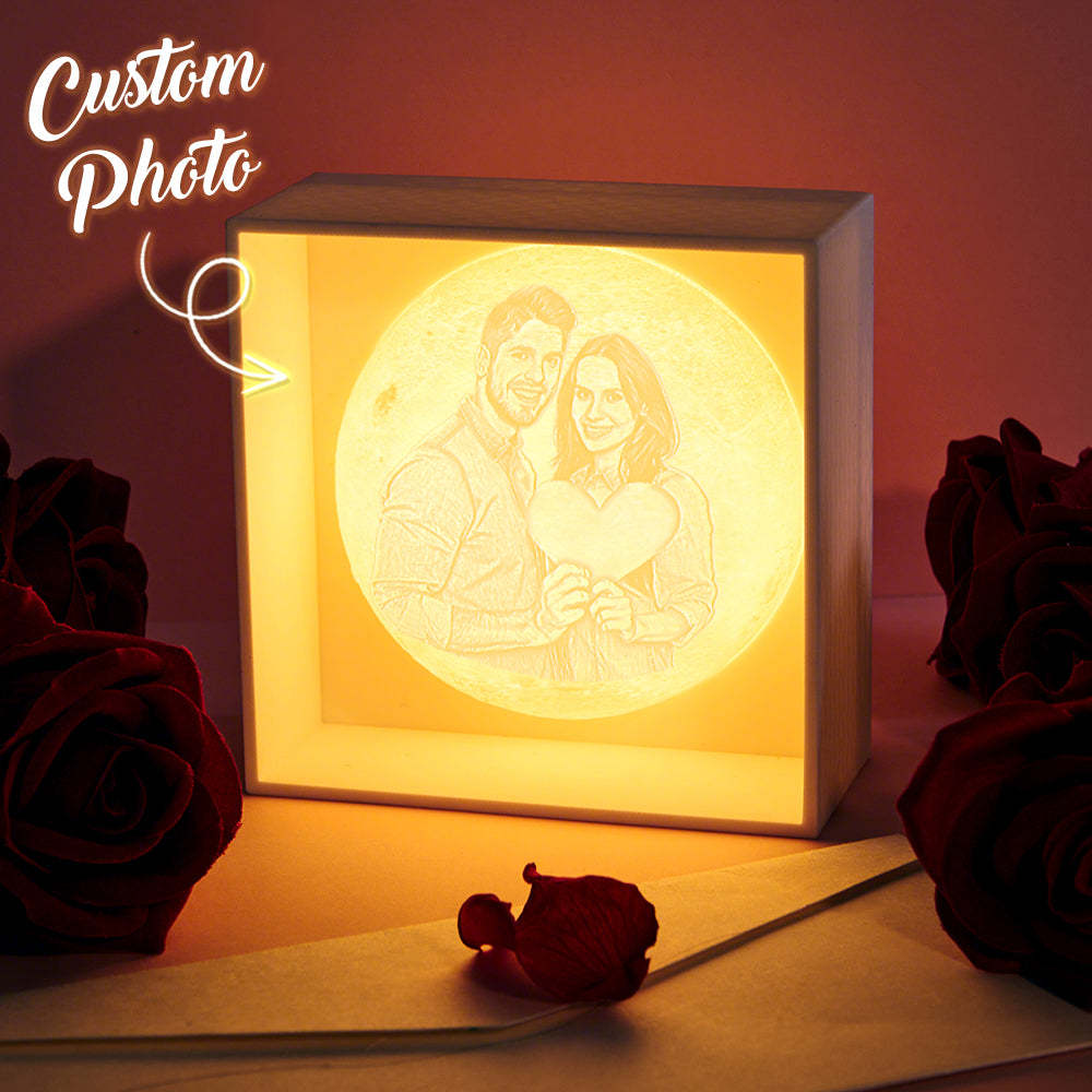 Personalized 3D Printed Photo Moon Light Gift for Lover - photomoonlampau