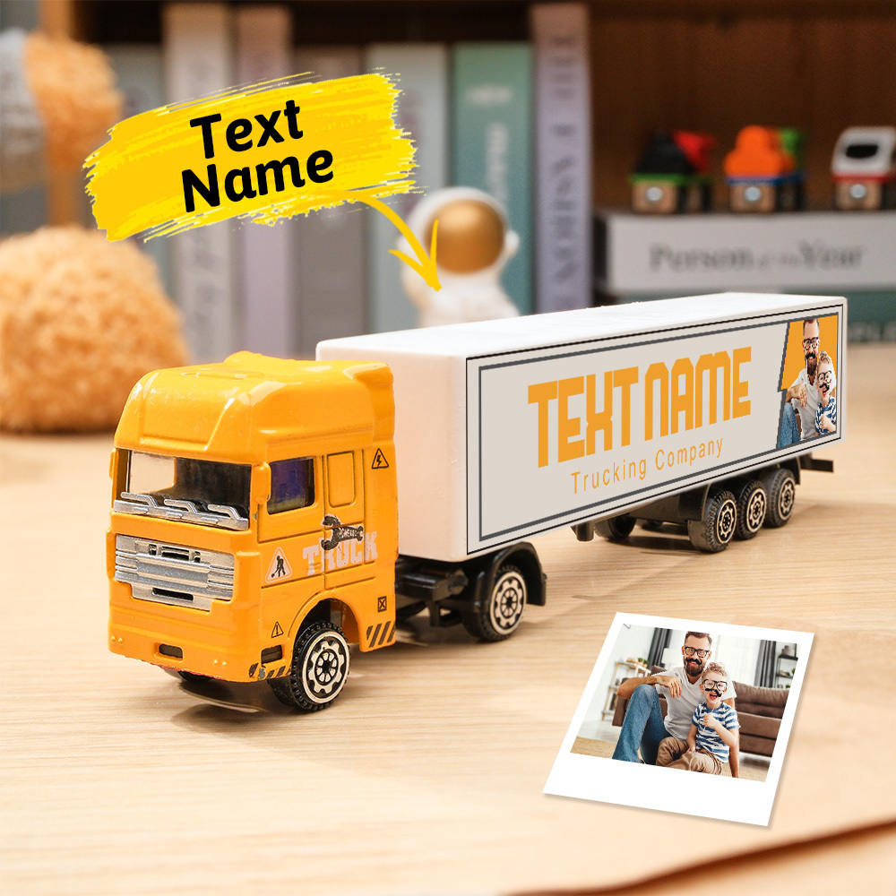 Customized With Name On The Side of The Truck Personalized Toy Truck: Birthday, Christmas, Any Event for Him - photomoonlampau
