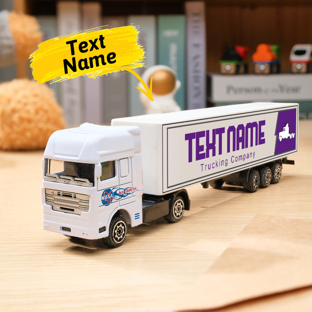 Customized With Name On The Side of The Truck Personalized Toy Truck: Birthday, Christmas, Any Event for Him - photomoonlampau