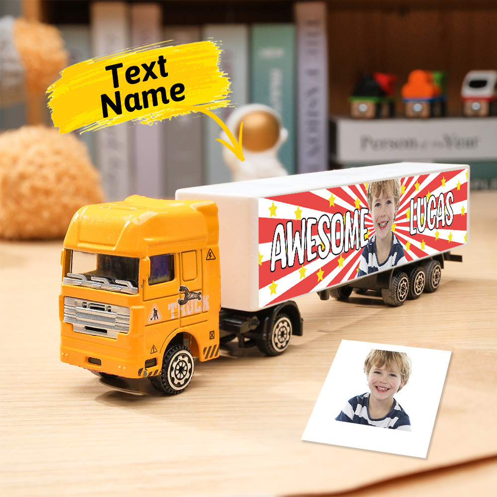 Customized With Name On The Side of The Truck Personalized Toy Truck: Birthday, Christmas, Any Event for Him - photomoonlampau