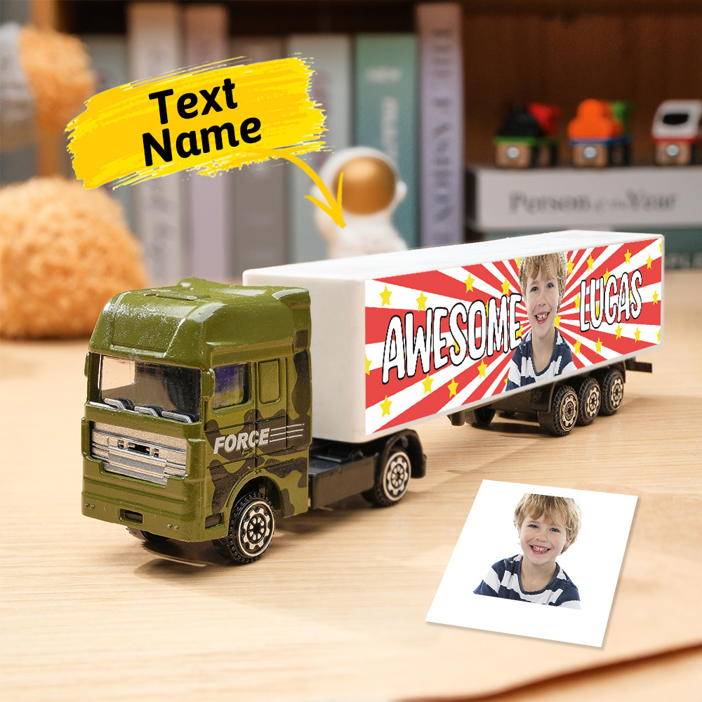 Customized With Name On The Side of The Truck Personalized Toy Truck: Birthday, Christmas, Any Event for Him - photomoonlampau