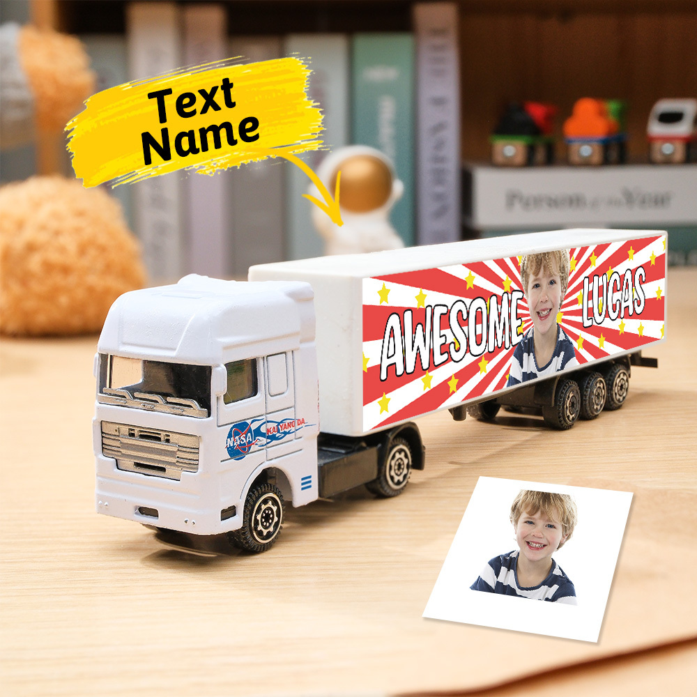 Customized With Name On The Side of The Truck Personalized Toy Truck: Birthday, Christmas, Any Event for Him - photomoonlampau