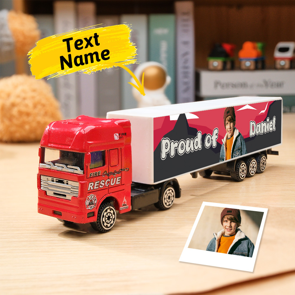 Customized With Name On The Side of The Truck Personalized Toy Truck: Birthday, Christmas, Any Event for Him - photomoonlampau