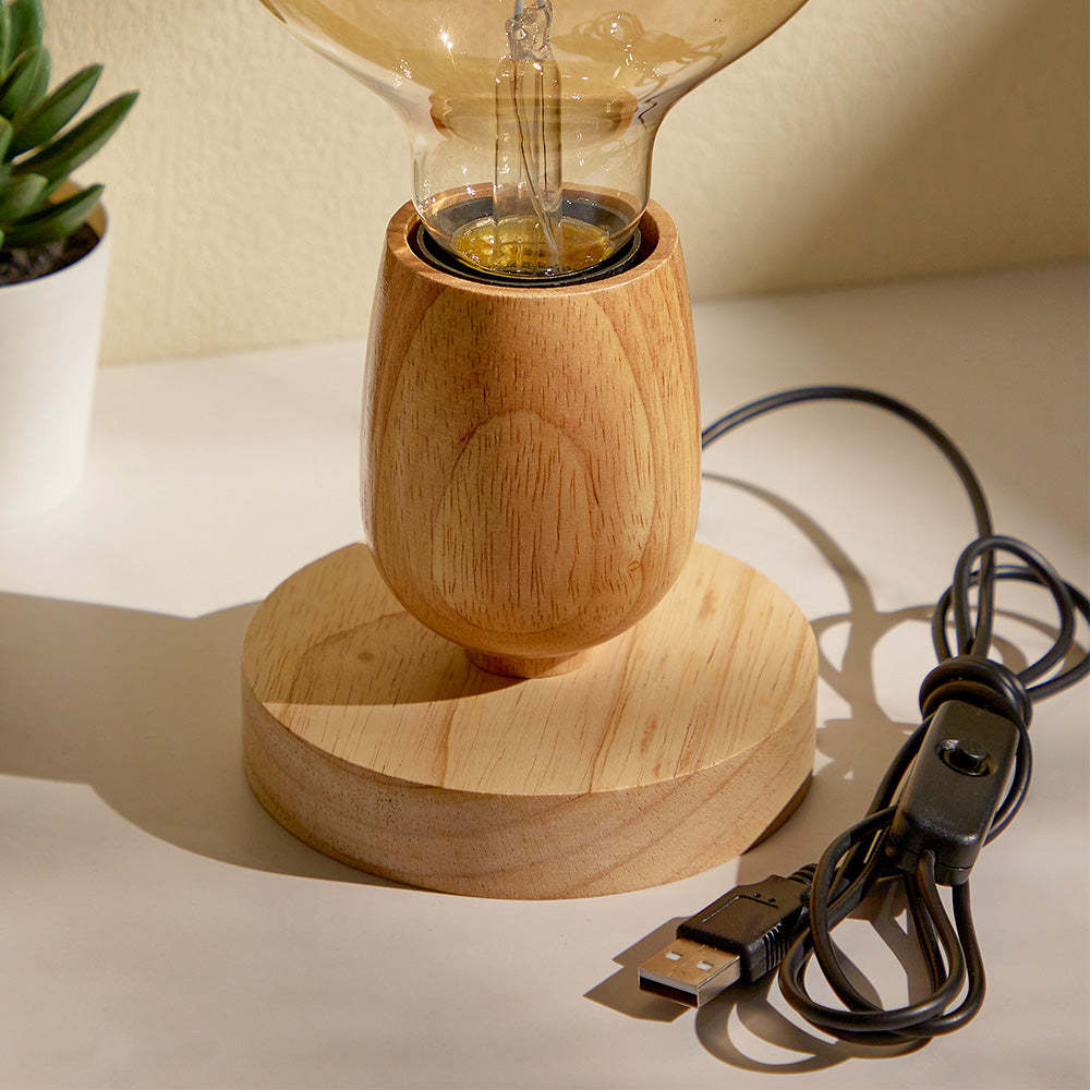 Red Wine Glass Log USB Lamp Holder - photomoonlampau