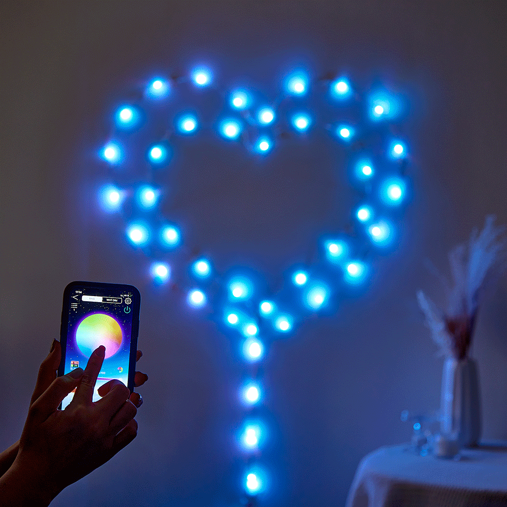RGB Lights App Controlled Bluetooth Music Twinkle Multicolor USB String Lights For Christmas - photomoonlampau