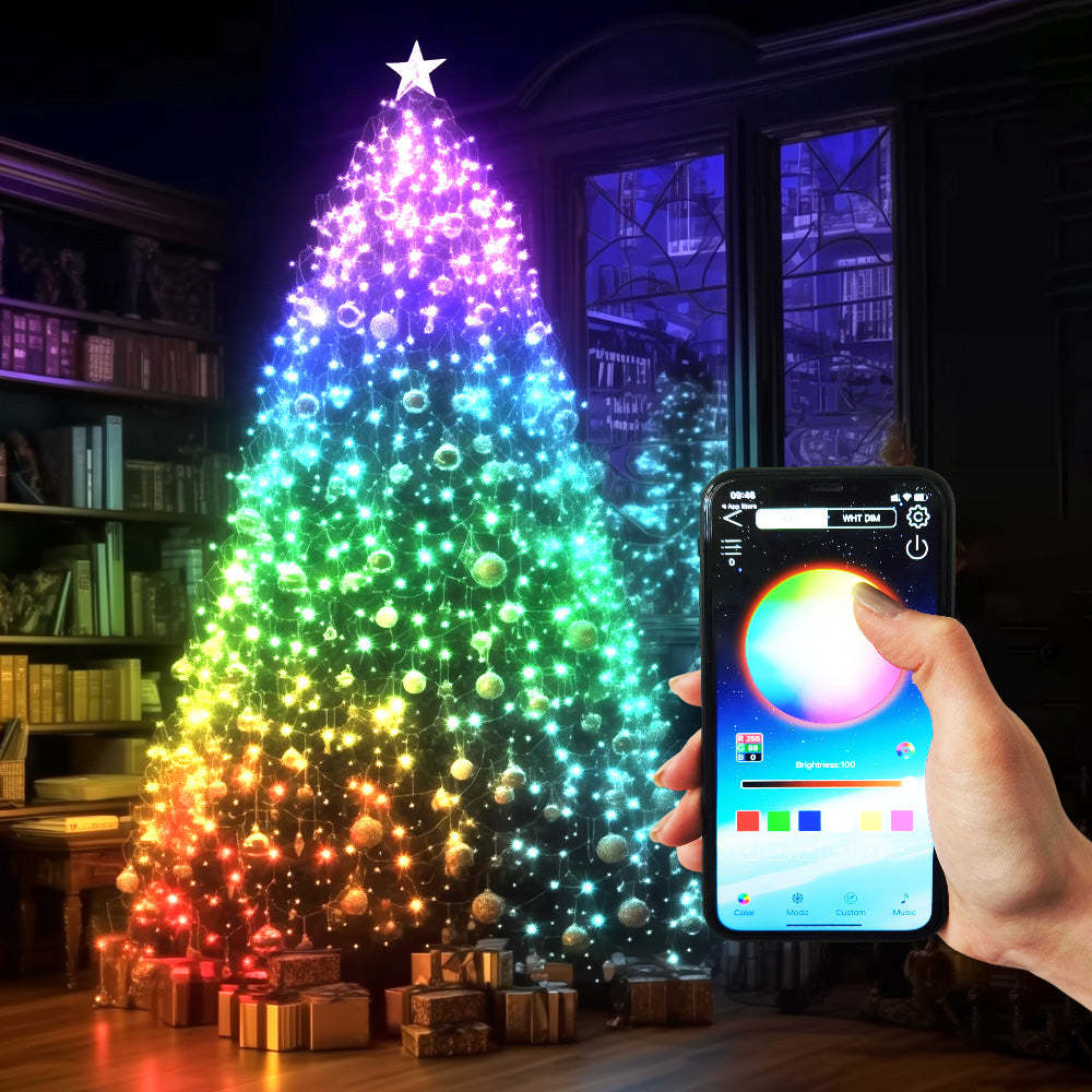 RGB Lights App Controlled Bluetooth Music Twinkle Multicolor USB String Lights For Christmas - photomoonlampau