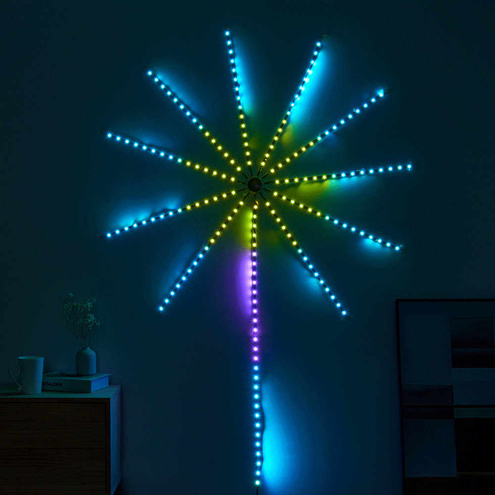 Firework LED Lights RGB Strip App Control USB With Remote Music Sync Color Changing Lights For Christmas - photomoonlampau
