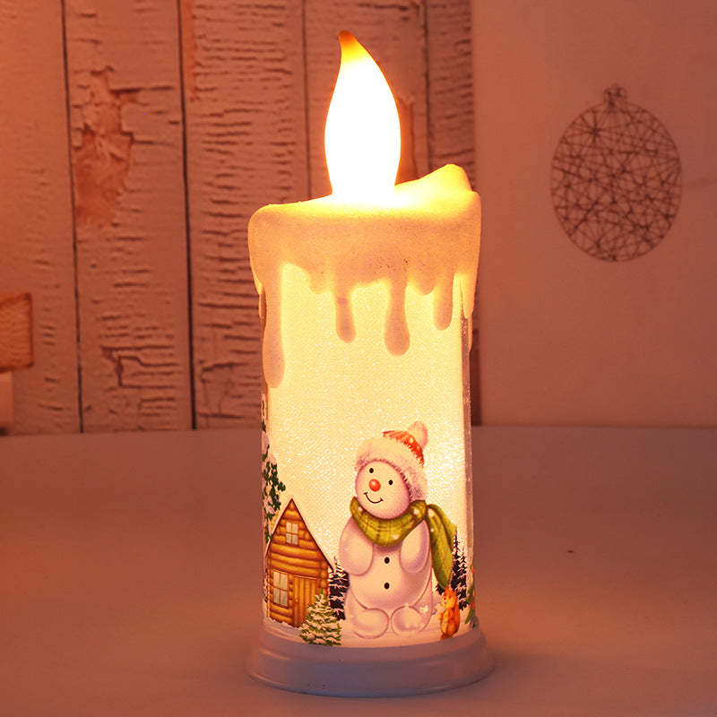 LED Simulation Christmas Flame Candle Santa Claus Snowman Candle Dinners Decoration Night Light - photomoonlampau
