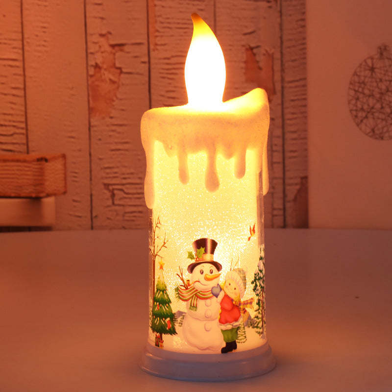 LED Simulation Christmas Flame Candle Santa Claus Snowman Candle Dinners Decoration Night Light - photomoonlampau