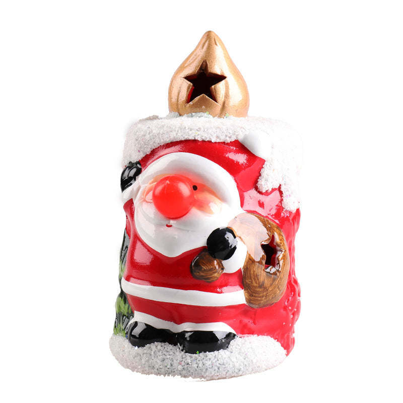 Christmas Flameless Candles Lovely Santa Claus Snowman Candle Light Christmas Decoration - photomoonlampau