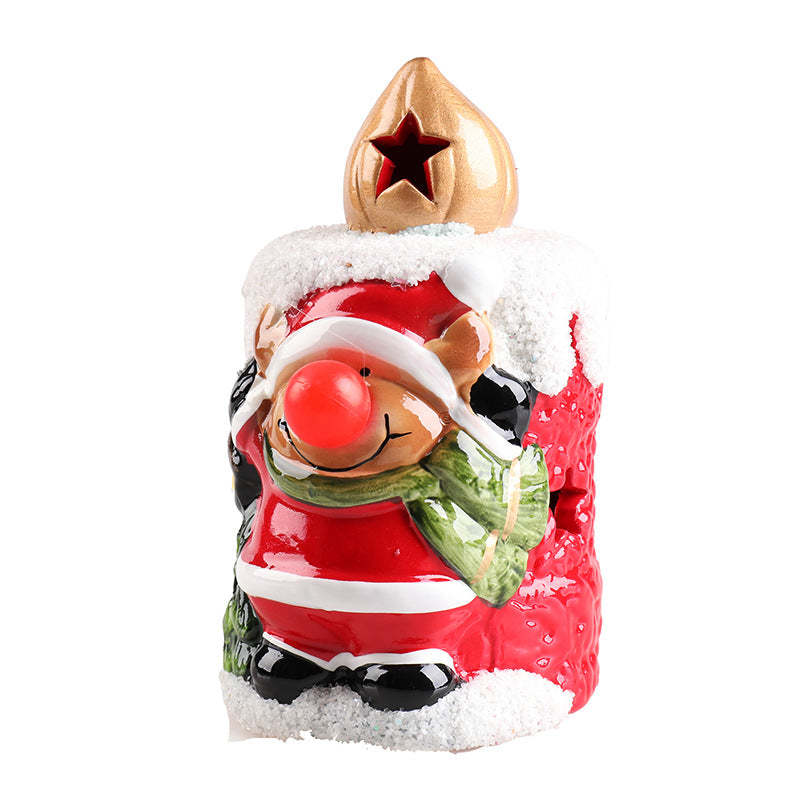 Christmas Flameless Candles Lovely Santa Claus Snowman Candle Light Christmas Decoration - photomoonlampau