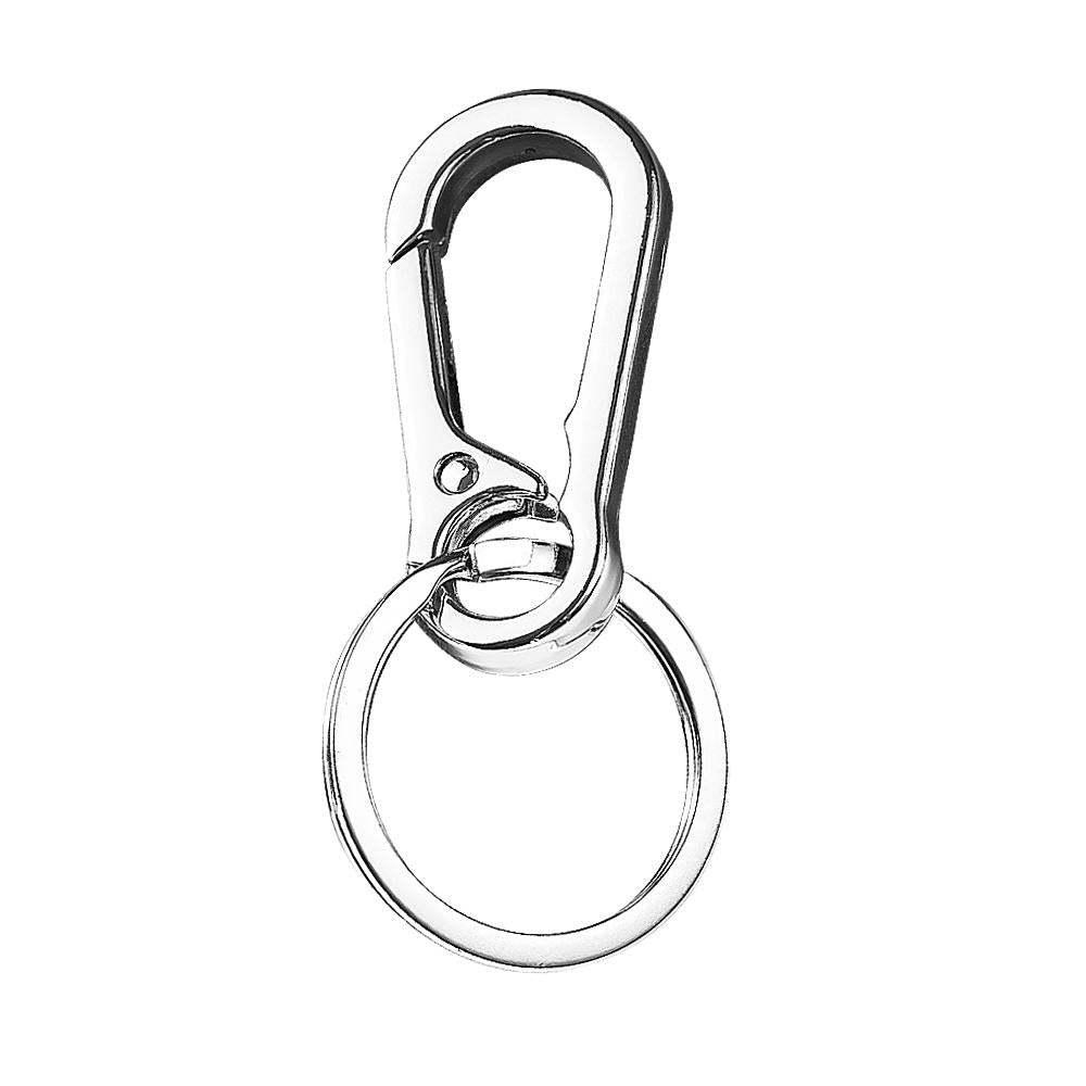 Carabiner Clip Keyring Stainless Steel Keychain with Snap Hook Quick Release Key Ring - photomoonlampau