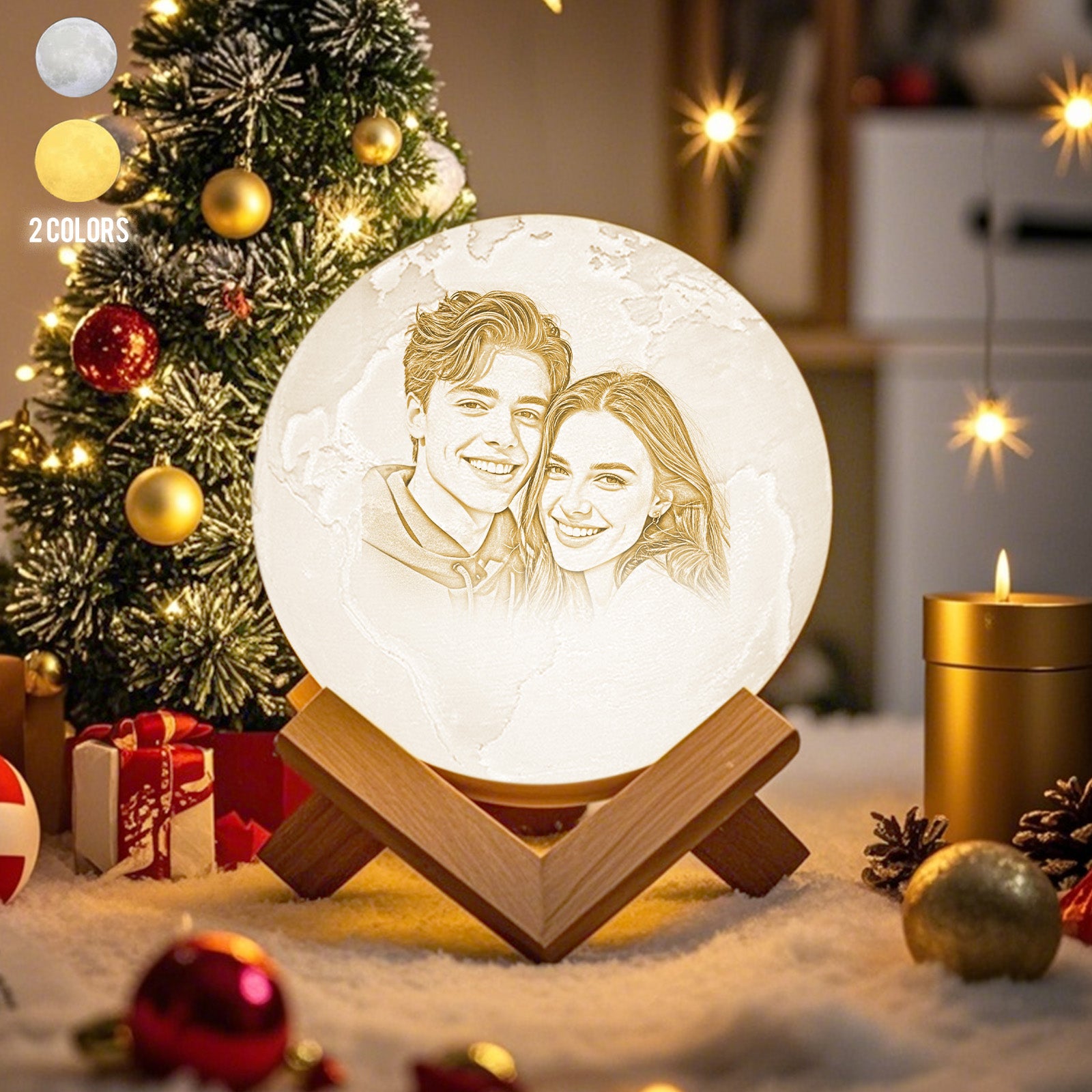 Custom 3D Printing Photo Moon Lamp Christmas Gifts Personalised Picture Light Engraving 3D Print Luna Light