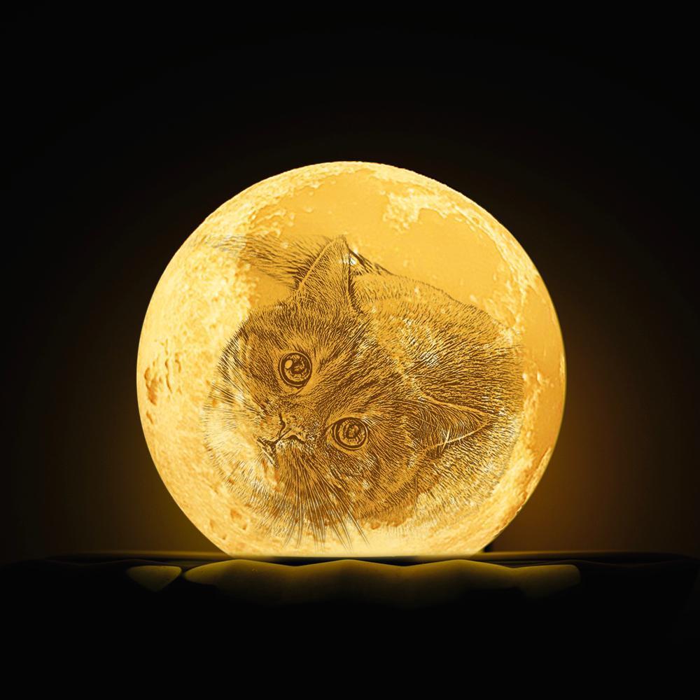 Personalised Engraved 3D Photo Moon Lamp for Pet Lovers - photomoonlampau