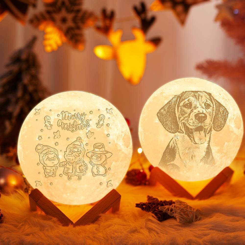 Custom 3D Printed Photo Moon Lamp Personalized Merry Christmas Cartoon Character Lamp(10CM-20CM)Christmas Gift For Her