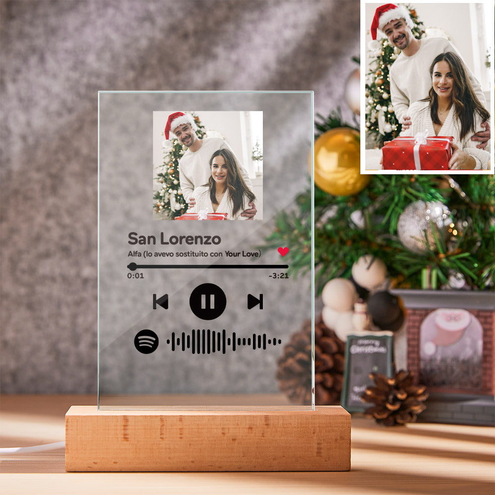 Christmas Gift  Art Glass Album Cover Custom Music Plaque Best Photo Gift