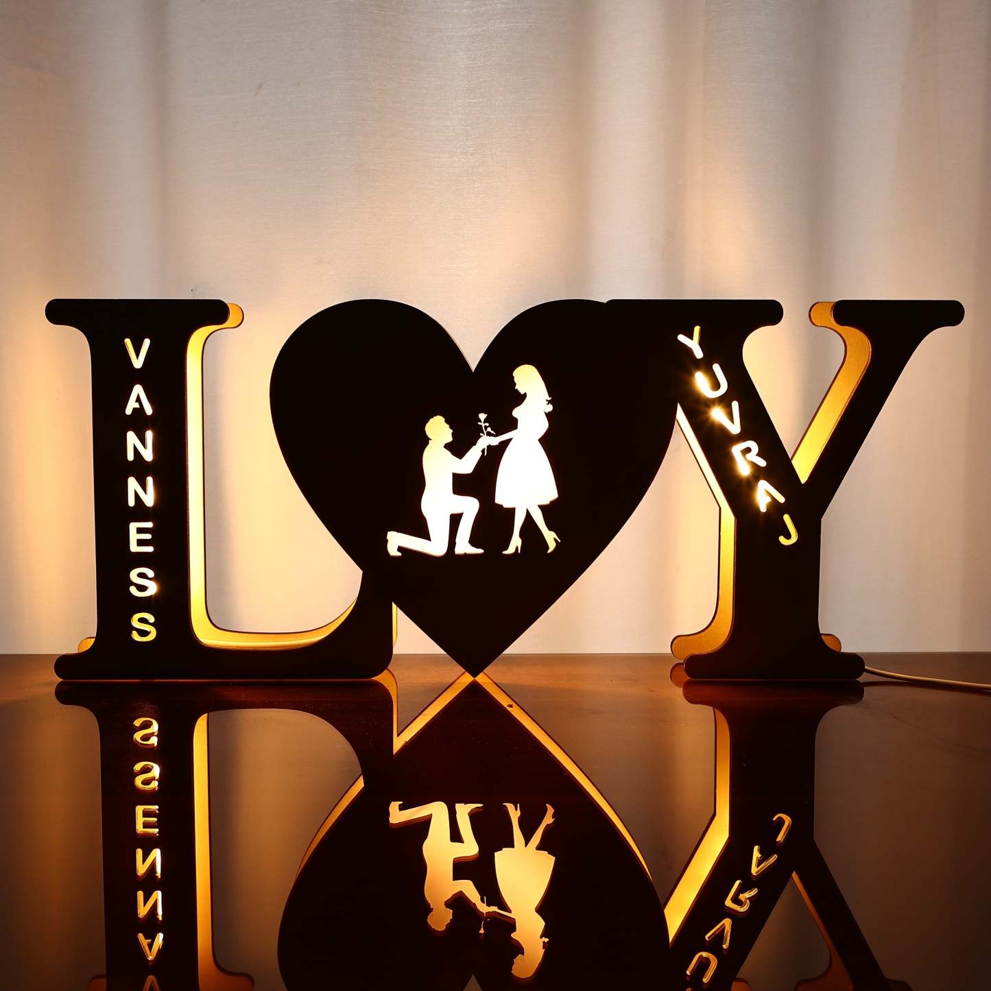 Personalided Letter Lamp Custom Lamp Engraved Wood Nightlight