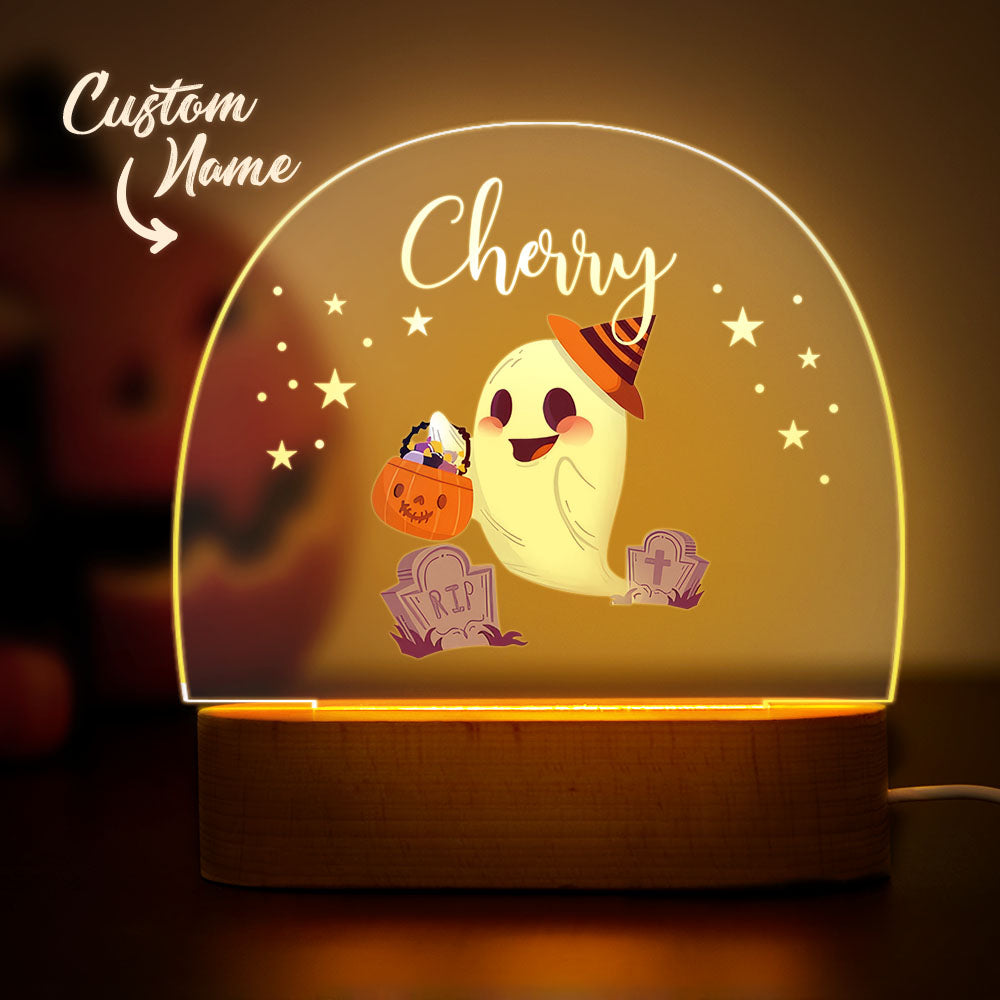 Personalized Halloween Night Light For Baby Custom Name Baby Room Decor Lamp