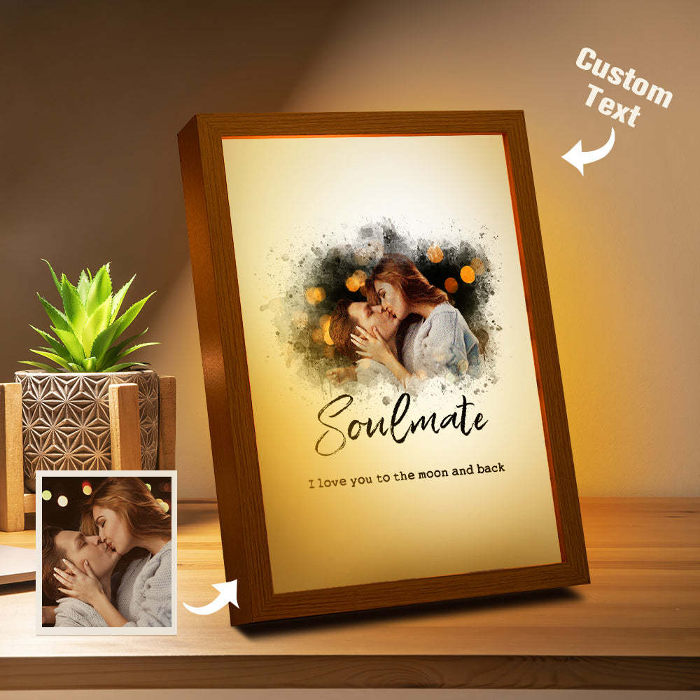 Custom Vintage Photo Lamp Personalized Text Light Valentine's Day Gifts For Her - photomoonlampau