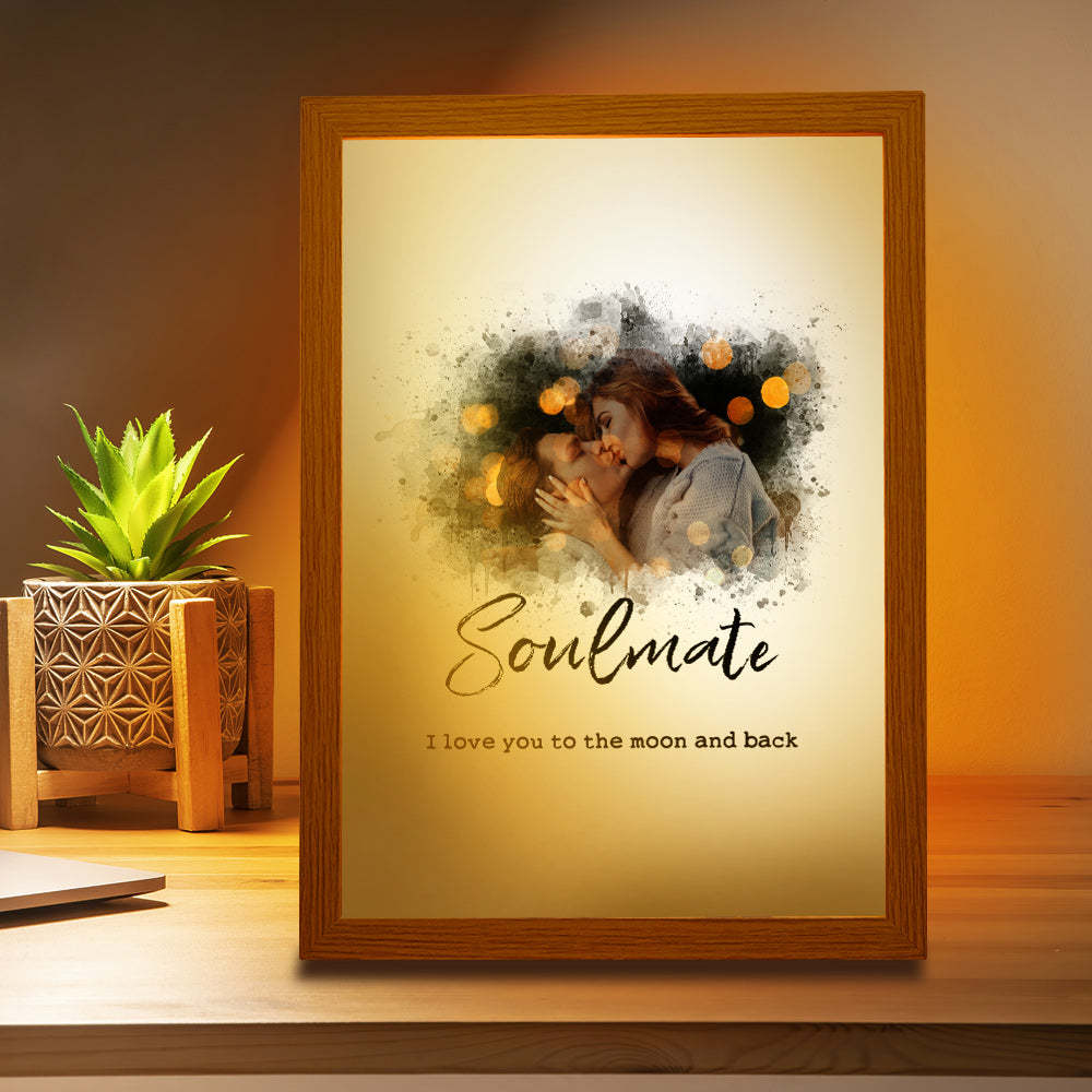 Custom Vintage Photo Lamp Personalized Text Light Valentine's Day Gifts For Her - photomoonlampau