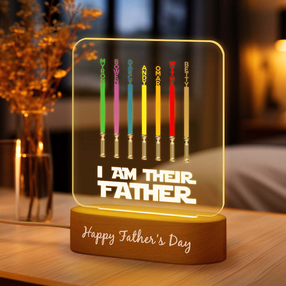 Custom Name Lightsaber Night Light Father's Day Gift - photomoonlampau