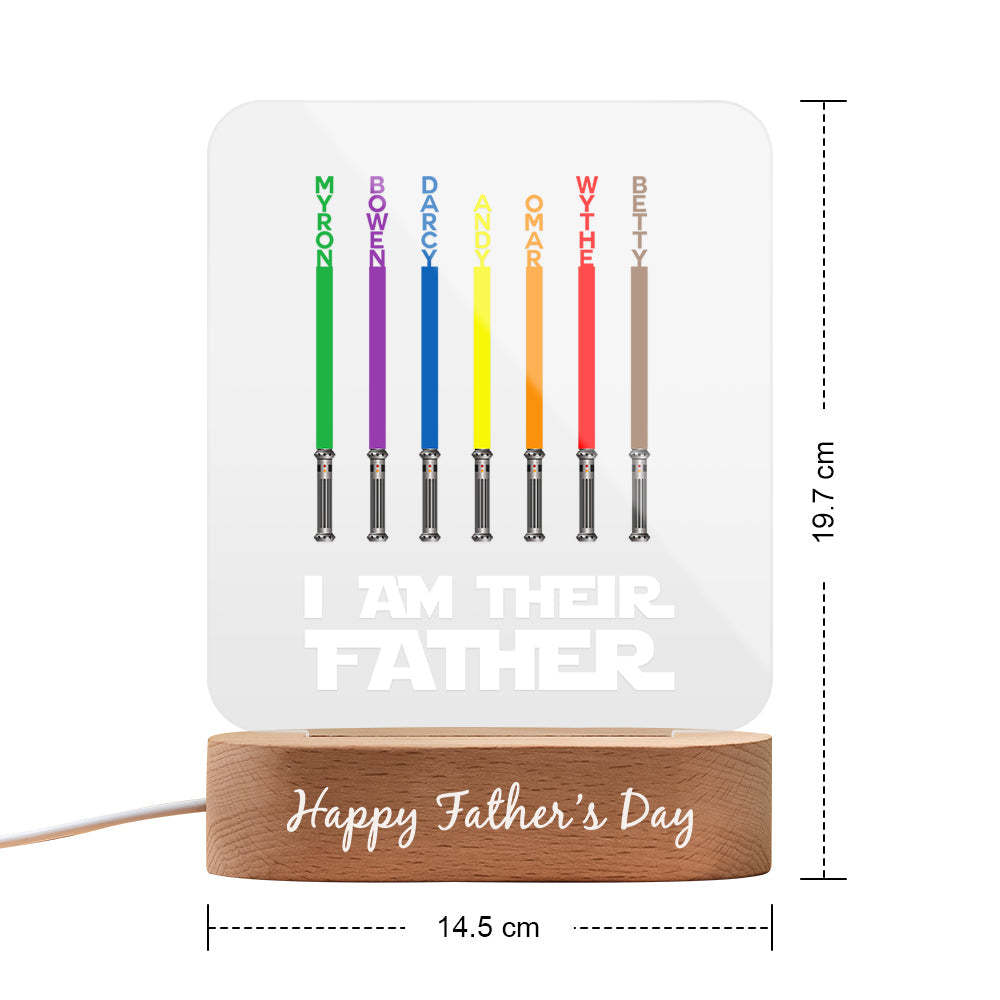 Custom Name Lightsaber Night Light Father's Day Gift - photomoonlampau