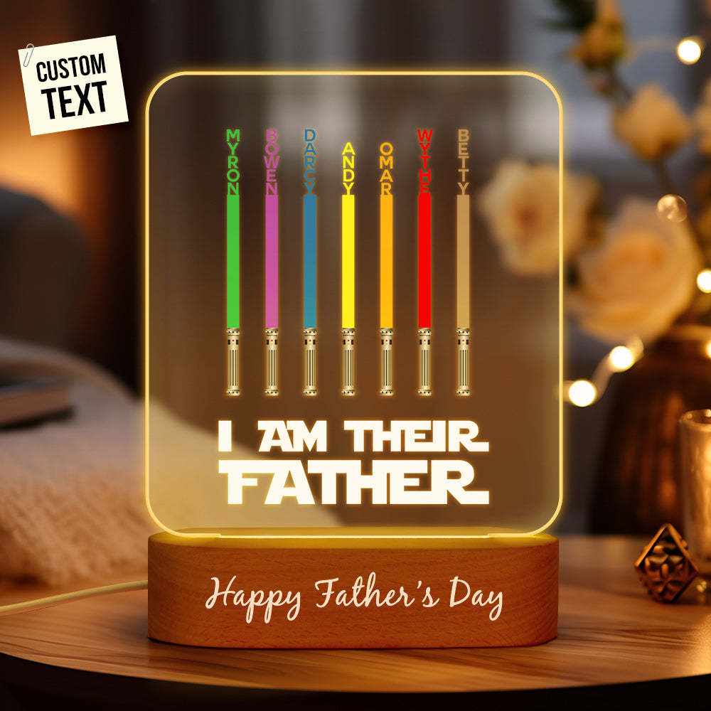 Custom Name Lightsaber Night Light Father's Day Gift - photomoonlampau