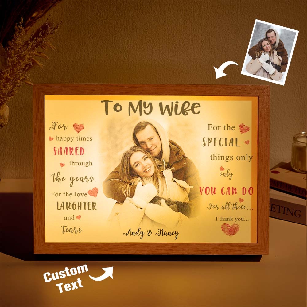 Custom Photo Lamp Personalized Light Christmas Gifts for Her To My Wife - photomoonlampau