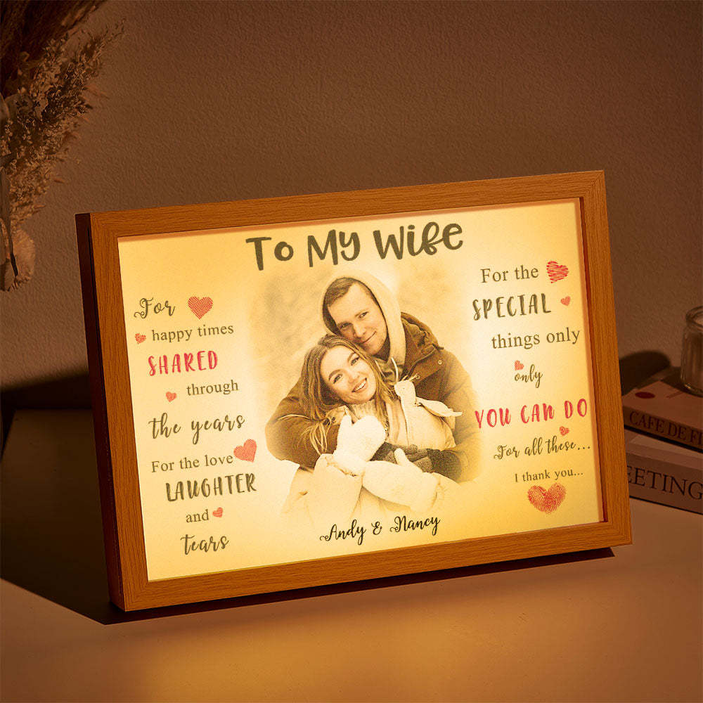 Custom Photo Lamp Personalized Light Christmas Gifts for Her To My Wife - photomoonlampau