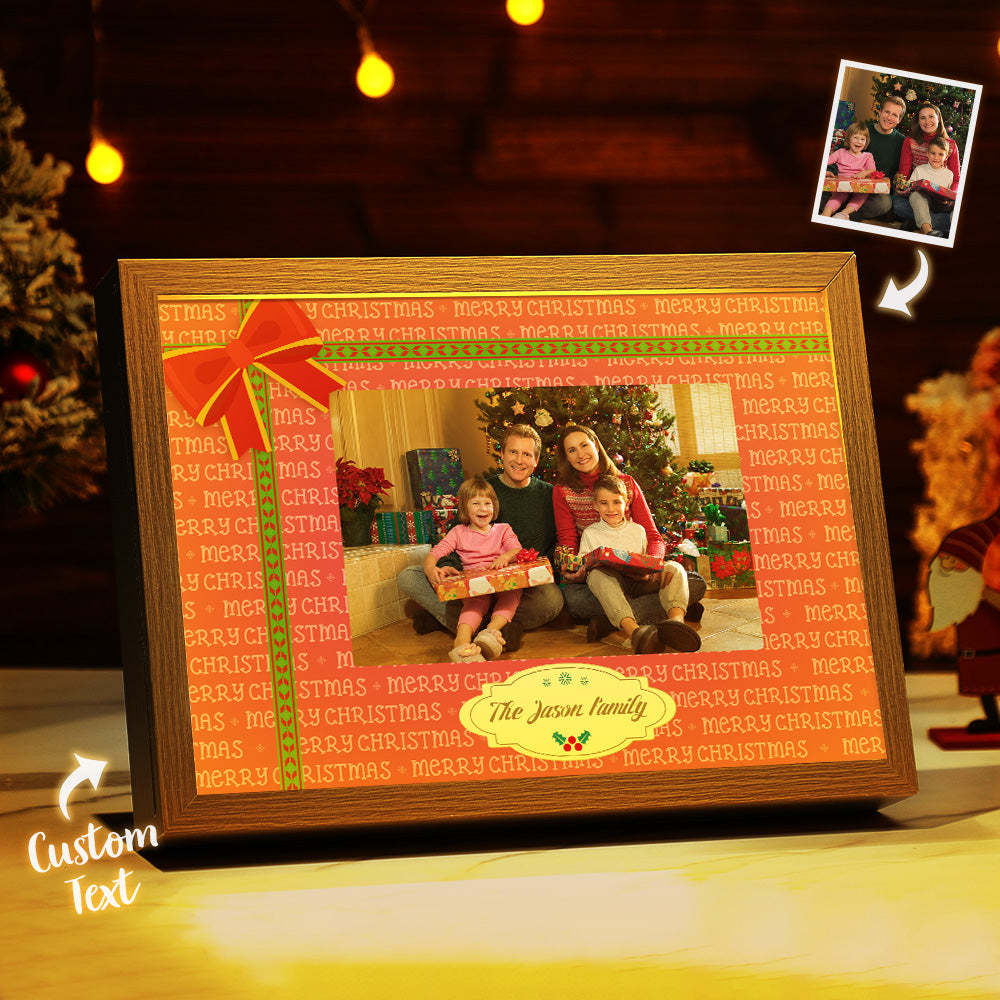 Personalised Merry Christmas Family Picture Lamp Custom Photo Light Christmas Gift - photomoonlampau