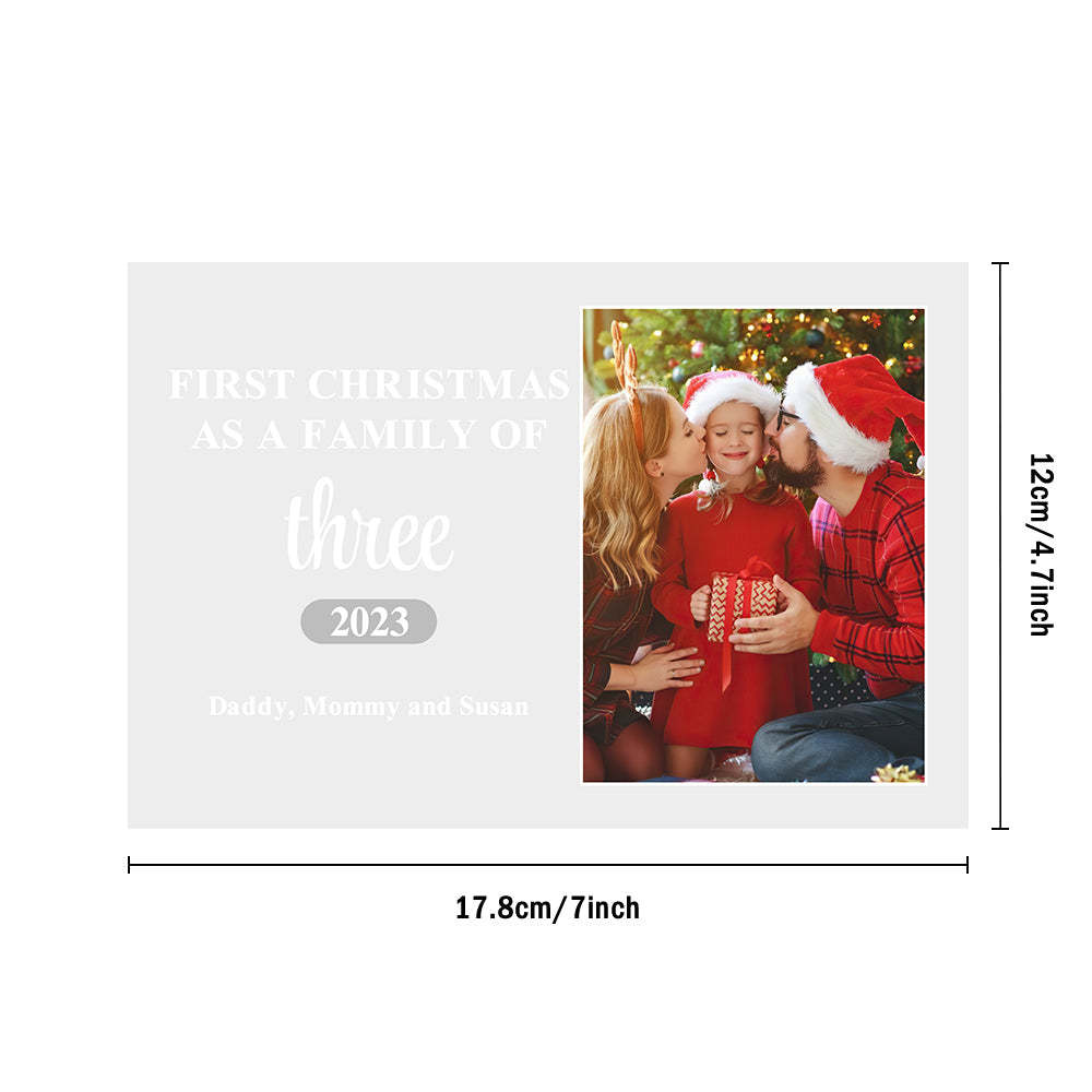 Custom Family Photo First Christmas Personalized Name Acrylic Lamp - photomoonlampau