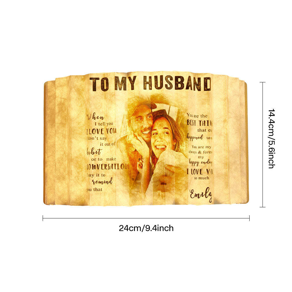 Custom Photo Book Lamp To My Wife Personalized Name Home Decor - photomoonlampau