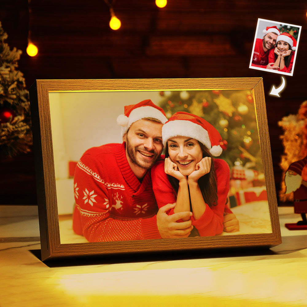 Personalized Photo LED Light Art Frame Custom Home Decorative Gift for Couples Christmas Gift - photomoonlampau