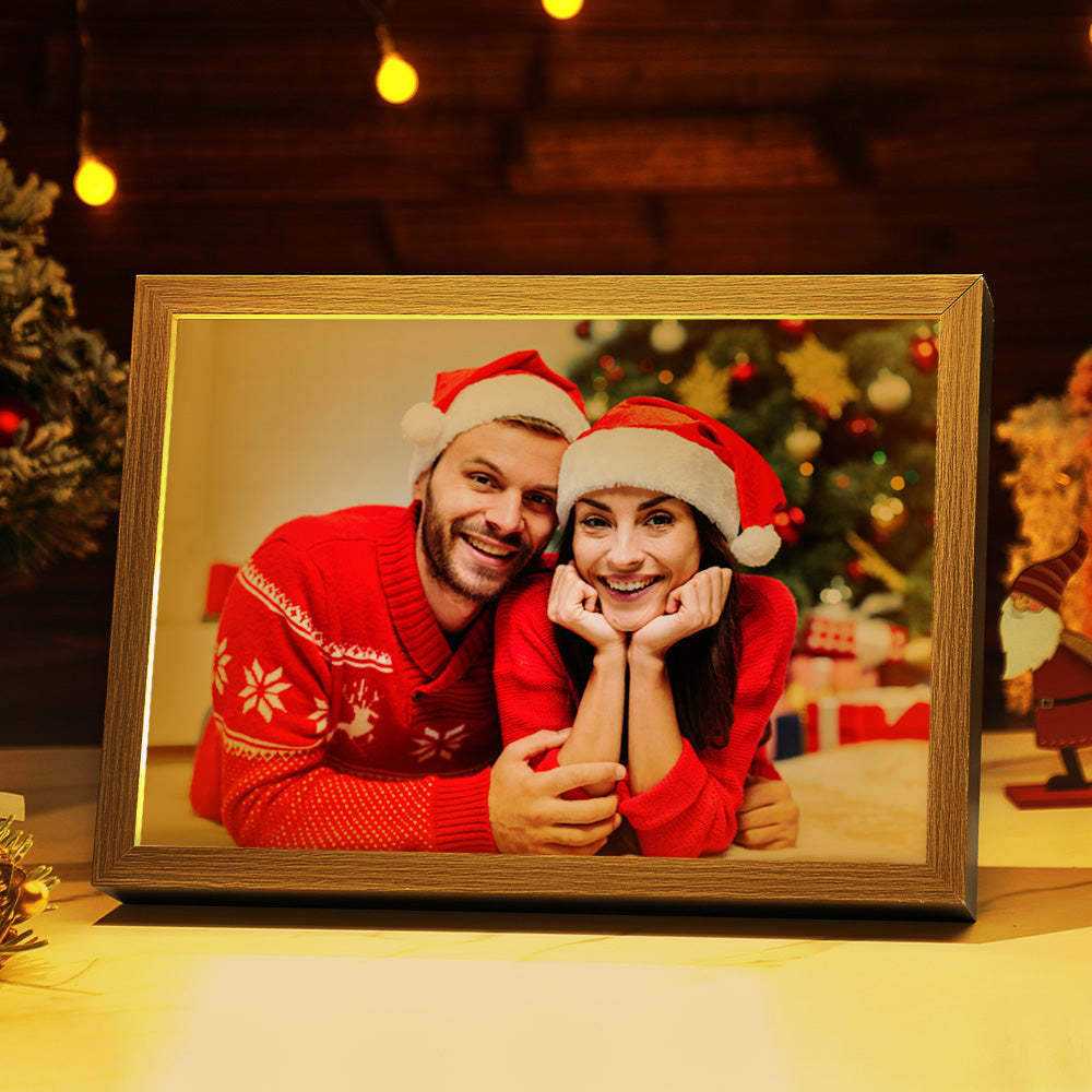 Personalized Photo LED Light Art Frame Custom Home Decorative Gift for Couples Christmas Gift - photomoonlampau