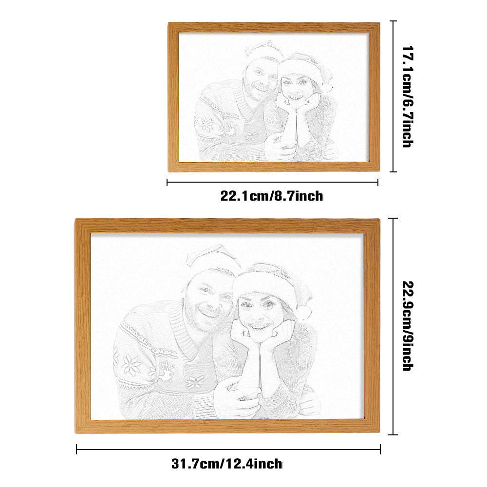 Personalized Photo LED Light Art Frame Custom Home Decorative Gift for Couples Christmas Gift - photomoonlampau