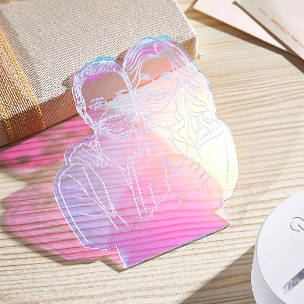 Custom Photo Transparent Gradient Color Acrylic Lamp LED Colorful Night Light Home Decoration For Her - photomoonlampau