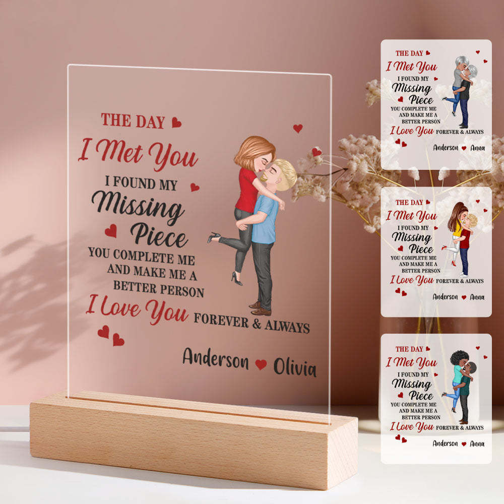 Custom Plaque Personalized Couple Image Acrylic Lamp I Found My Missing Piece - photomoonlampau